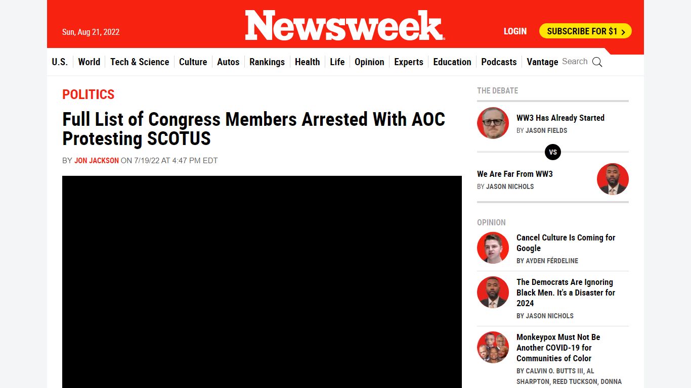 Full list of Congress members arrested with AOC protesting SCOTUS