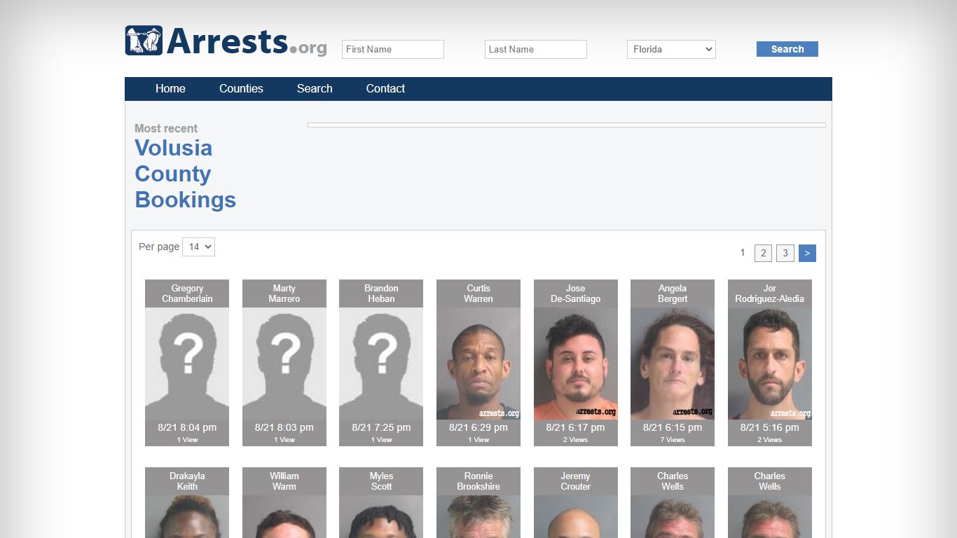 Volusia County Arrests and Inmate Search